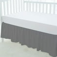 thumbnail image 3 of 1 Piece Luxury Ruffle Crib Bed Skirt Dust Ruffle 100% Microfiber Nursery Crib Toddler Bedding Skirt for Baby Boys or Girls, 14" Drop - Silver Solid, 3 of 5