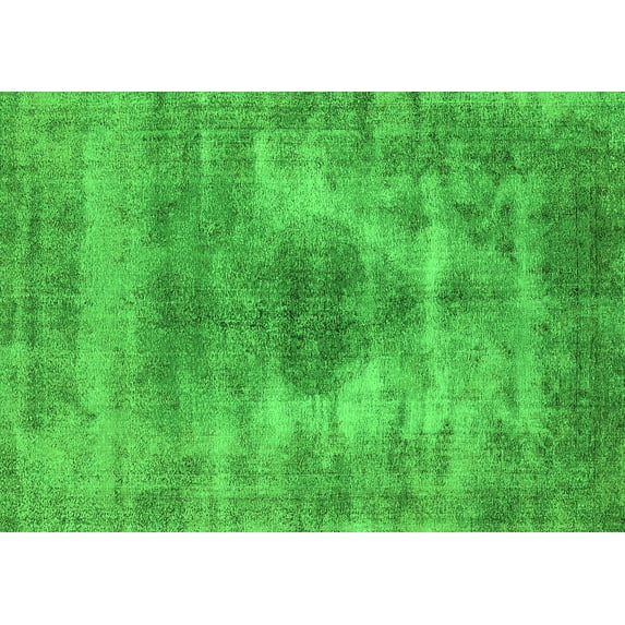 Ahgly Company Indoor Rectangle Oriental Green Industrial Area Rugs, 5' x 7'