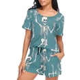 thumbnail image 5 of joogoo Women's Pajama Set Skeleton Dancing Short Sleepwear Loungewear with Pockets XL, 5 of 7