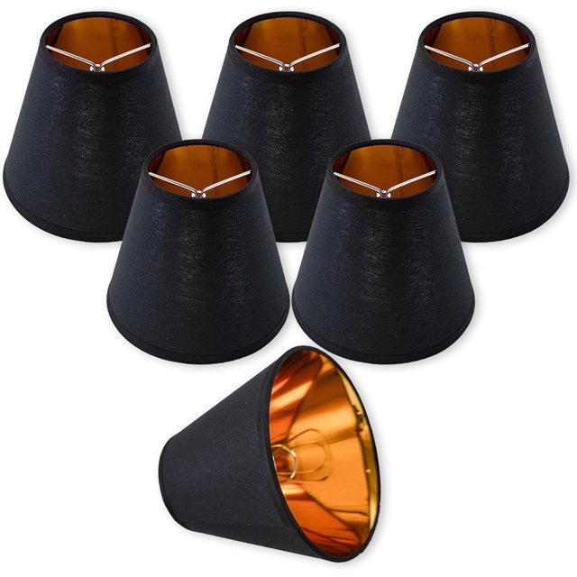 Juego de 6 pantallas para lámpara de pared, pantallas de tela para lámpara de pared, lámparas de mesa pequeñas, para bombillas de borde de corte, visualización de ajuste de clip, 3 x 6 x 5