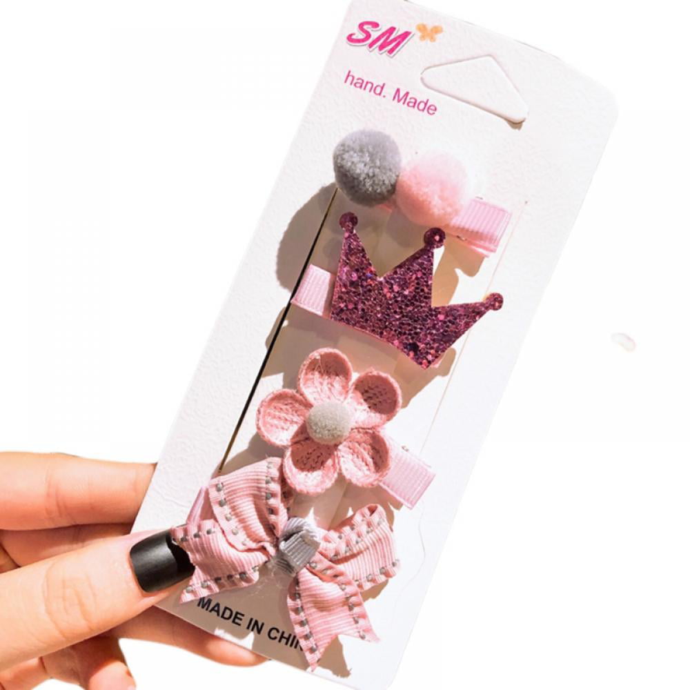 Baby Headwear Cute Hair Clips Accessories Princess Children Hair Clip 4Pcs/set