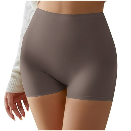 miqiqism Women s Cotton Boxer Soft Briefs Mid Waisted Plus Size Underwear Boyshorts No Roll Breathable Panties Trendy Comfy Panty Dark Gray Small