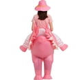 thumbnail image 5 of Disfraz inflable de flamenco rosa para Halloween, disfraz divertido para montar a caballo y abrazar fantasmas, 5 of 5
