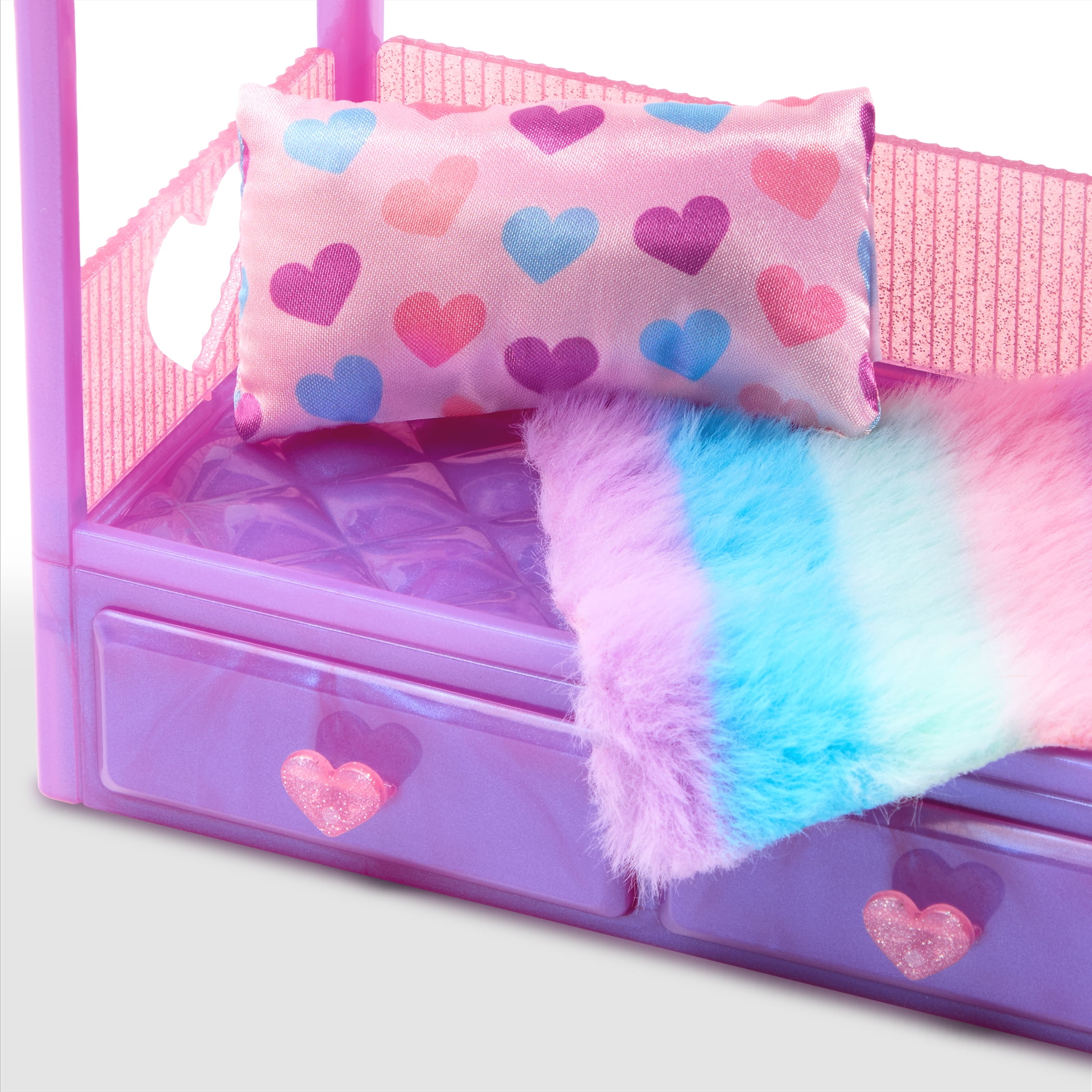 Hey Bestie Nighty Night Bunk Bed Furniture Set for (5.5-inch) Small Dolls with Accessories, Kids 3 Years & up