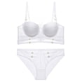 thumbnail image 2 of Conjunto de lencería sexy con encaje calado y tirantes de sujetador anticaída con realce grande y busto pequeño, 2 of 5