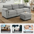 thumbnail image 3 of Bonzy Home Modular Sectional Sofa With Ottoman, Ultra‑Comfort Seating – Configurable for Living Room & Family Room; Gray, 3 of 9