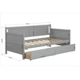 thumbnail image 3 of Twin Daybed with 2 Storage Drawers, Indoor and Outdoor Sofa Day Bed Frame for Bedroom Living Room, Gray 78.3 x 42.3 x 39.7 inch, 3 of 8