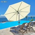 thumbnail image 3 of Sunny Patio Umbrella 10' with Tilt and Crank 8 Ribs Outdoor Garden Market Parasol Sunshade (Ecru), 3 of 6