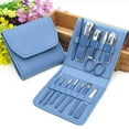thumbnail image 2 of Odies Manicure Set Professional Nail Clipper Kit-12 Pieces Stainless Steel Manicure Kit,Nail Care Tools with Luxurious Travel Case,Blue, 2 of 5