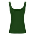 thumbnail image 7 of enyan Women Athletic Tops Womens Spaghetti Strap V-Neck Ribbed Tank Tops for Women 2026 Slim Fitted Soft Camisole Basic Layering Shirts,Dark Green,XXL, 7 of 7