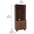 thumbnail image 3 of Better Homes & Gardens Lillian Fluted Bookcase with Doors, Walnut Finish, 3 of 7