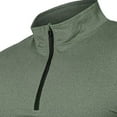 thumbnail image 4 of Curuila Mens Shirt Sport Slim Fit Solid Color Pullover With Zipper High Neck Long Sleeve T Shirt Comfortable Outdoor Sweatshirt Green Size L, 4 of 4
