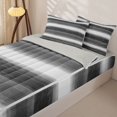 thumbnail image 3 of Homewish Gray Horizontal Stripes Zipper Twin Comforter Sets with Fitted Sheet and 2 Pillowcases,Aesthetic Artwork Zipper Bedding Set,Light Gray Reversible,4pcs, 3 of 8