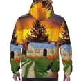 thumbnail image 5 of Bingfone Fall Village Scenery Men'S Drawstring Hoodie Long Sleeve Pocket Sweatshirts-X-Large, 5 of 9