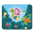 thumbnail image 1 of SIDONKU Red Fairy Cartoon Little Mermaid Playing Seahorse Hair Princess Sea Mousepad Mouse Pad Mouse Mat 9x10 inch, 1 of 1