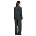 thumbnail image 3 of Casual Nights Women's Long Sleeve Rayon Button Down Pajama Set, 3 of 5