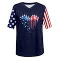 thumbnail image 4 of haizhen 250 Anniversary USA Shirt Women Dressy Casual Air Force Five-Pointed Star Heart Graphic Tees V Neck Patriotic Shirts for Women 4th of July Shirts July 4th Summer Tops Navy, XL, 4 of 5