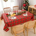 thumbnail image 2 of Christmas Rectangle Red Plaid Tablecloth - 60 x 120 Inch - Checkered Water Stain Resistant Table Cover, Washable Polyester Table Cloths for Xmas Dinner/Party Decoration/Holiday, 2 of 6