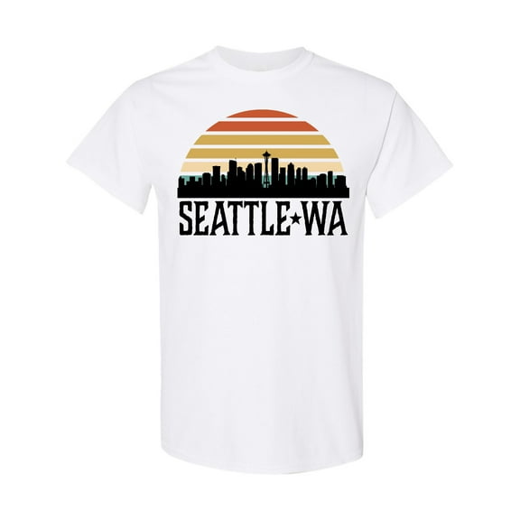 Inktastic Seattle Washington Skyline Sunset T-Shirt