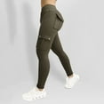 thumbnail image 4 of MKLEKYY Conjunto deportivo mujer Pantalones de yoga básicos de cintura ancha sólidos para mujer Pantalones deportivos con múltiples bolsillos, 4 of 4