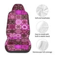 thumbnail image 6 of Easy to Install Car Universal Seat Cover, Pink Fractal Spiral Four Seasons Universal Front Seat Cover, 2-Piece, 6 of 8