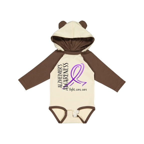 Inktastic Alzheimers Awareness- Fight, care, cure Boys or Girls Long Sleeve Baby Bodysuit