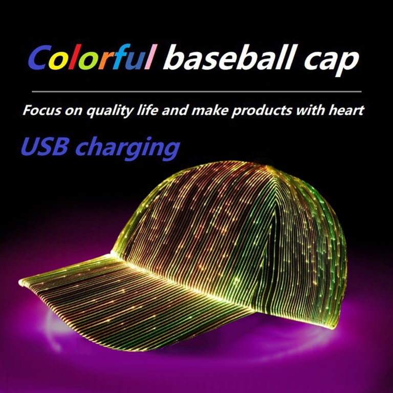 Fiber Optic Cap LED Hat with 7 Colors Luminous Glowing EDC  display picture 3