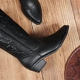 thumbnail image 4 of Botas Vaqueras DREAM PAIRS para Mujer, Altura Media, Color Negro, 4 of 7