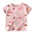 thumbnail image 2 of TOOYOU Boys Summer T-Shirt Toddler Shirt Short Sleeve Cartoon Car Fish Striped Prints Shirt Tops Outwear Size 6-12 Months Pink, 2 of 4