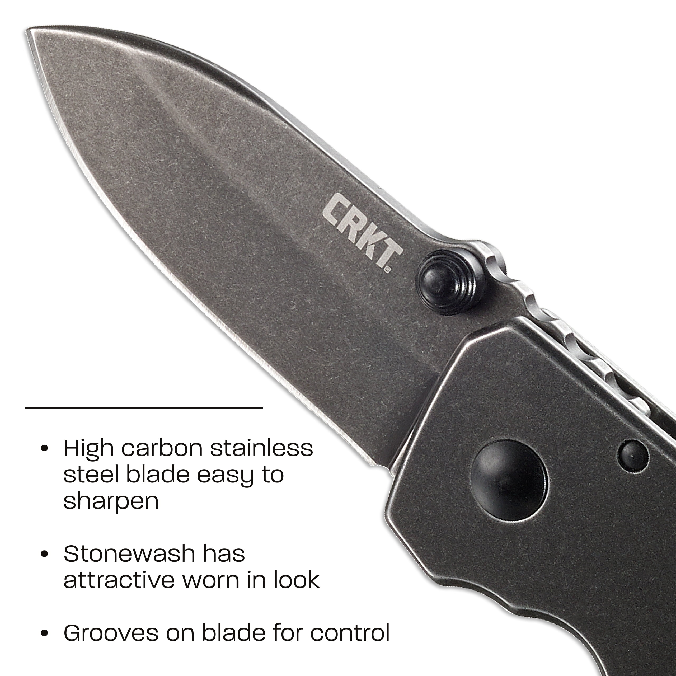 CRKT Squid Everyday Carry EDC Pocket Folding Knife with Frame Lock: Stainless Steel Plain Edge Blade, Stainless Steel Handle, Pocket Clip, 2490KS