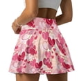 thumbnail image 4 of HELLHERO Polyester Spandex Athletic Skort for Training Tennis Golf, Built-in Shorts Two Pockets Golf Skorts, Heart Print, 4 of 9