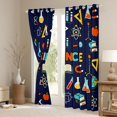 thumbnail image 3 of Homewish Science Chemistry Black Out Curtains,Colorful Cartoon Pattern Curtains Pack of 2 (42x63 Each),Deepblue Blue Orange Bedroom Curtains For Boys Kids,Microfiber Bedroom Decor, 3 of 6