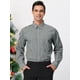 thumbnail image 2 of Camisa a cuadros para hombre, ajuste regular, con botones, manga larga, vestido, camisas a cuadros Blanco negro L, 2 of 6
