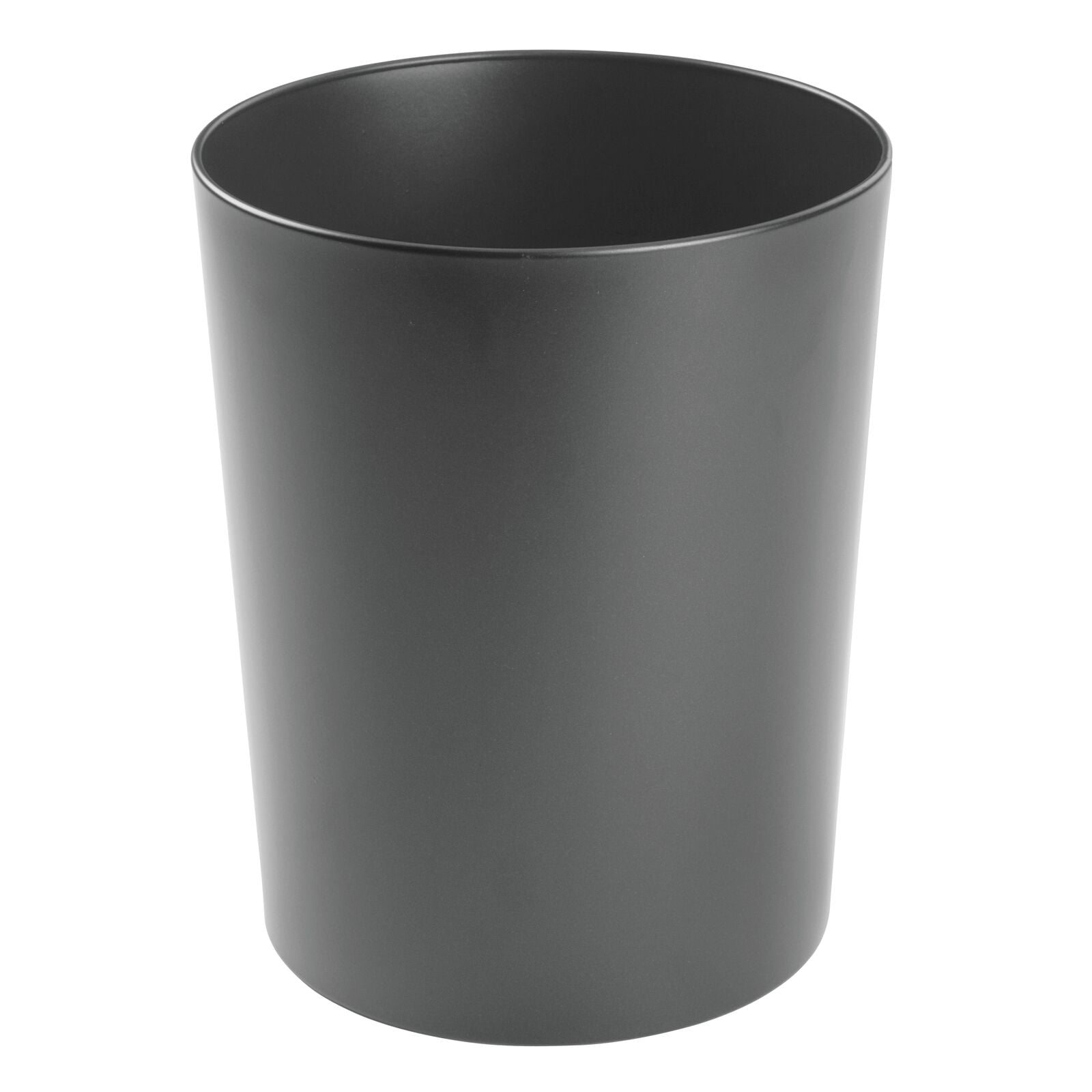 mDesign Round Metal Small Trash Can Wastebasket, Garbage Bin Graphite