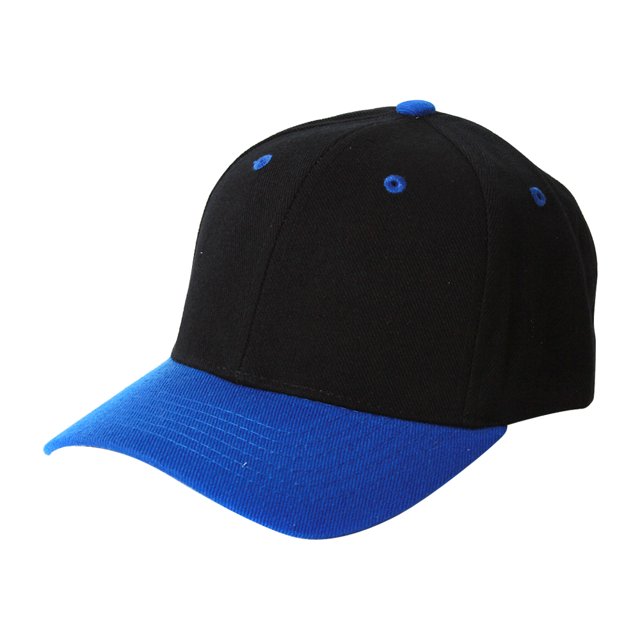 Curve Bill Adjustable Baseball Cap, Black/Royal