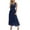 Navy, variant on Ahuyic Summer Plus Size Dress For Women, Womens Short Sleeve Square Neckline Casual Dress, Womens Fashion Solid Color Short Sleeve Pleated Dresses Long Dress Midi Maxi Dress