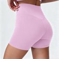 thumbnail image 6 of felwors Women 6" No Front Seam High Waist Biker Shorts Buttery Soft Booty Flattering Yoga Workout Shorts Pink for Size L, 6 of 9