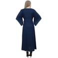 thumbnail image 5 of Bimba Women's Kimono Sleeve Embroidered Blue Drawstring Waist Maternity Dress - 6, 5 of 6