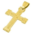 thumbnail image 5 of 14k Gold Heavy Plated Inlay Cross Pendant + 20 inch 2.2mm Curb Chain Necklace Set, 5 of 7