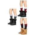 thumbnail image 3 of GILBIN'S 6 Pack Women's Fashion Long Boot Socks Stretchy Over Knee High Stockings with Lace Trim (Cuffed), 3 of 3