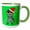 Green/White, variant on 3drose, Santa Paws Cute Grey Scottish Fold Cat - Green, 15oz Mug