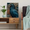 thumbnail image 5 of Floral Raven Canvas Wall Art, Gothic Watercolor Crow, Moody Botanical Nature Decor, 5 of 8
