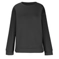 thumbnail image 3 of Sweatshirts for Women , Womens Sweatshirts without Hood Casual Solid Color Pullover with Pockets Autumn Long Sleeve Tops Crewneck Sweaters Loose Sweatshirt Comfy Elegant Sweatshirtss Size 8-16, 3 of 6