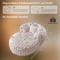 thumbnail image 5 of Wiilayok Oversized Accent Chair,55" W Faux Fur Armchair Comfy Reading Chair with Ottoman for Living Room, Bedroom,Pink, 5 of 9