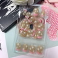 thumbnail image 3 of RAGUPEL Pink French Press on Nails Short Acrylic Nails White Flowers Fake Nails Square Nude Nails Press Ons Cute Translucent Spring Artificial False Nails for Women 24 Pcs, 3 of 7