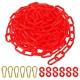 thumbnail image 3 of Unique Bargains 26Ft Plastic Chain Barrier, Safety Link Chain Stanchion with 6 S-Hooks and 6 Clips, Red, 3 of 6