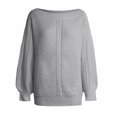 thumbnail image 3 of Vedolay Fall Sweaters for Women Fall Sweaters Round Neck Striped Cute Winter Pullover Sweaters for Women,Gray S, 3 of 4