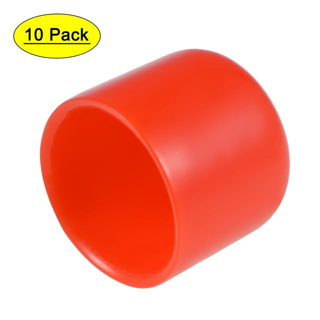 Unique Bargains Screw Thread Protectors, 7/8-inch ID Rubber Round End Cap Cover Red Flexible Tube Caps Tubing Tip 10pcs