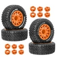 thumbnail image 1 of lionlar 4 Pcs Accessoires de Bricolage Modèle de Rechange Pneus de Roues RC pour 1/10 Orange, 1 of 5