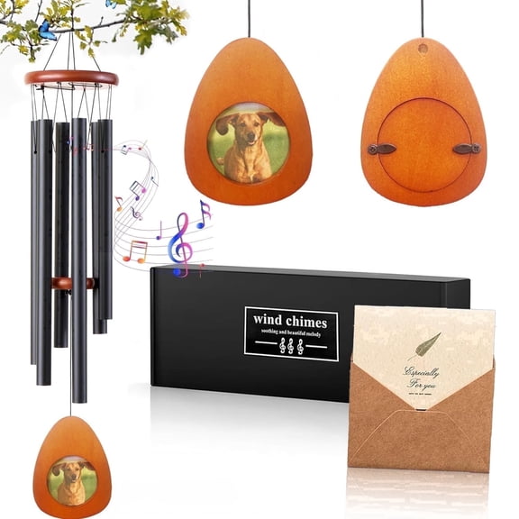 KOYMISKU 26" Wind Chimes for Outside, Personalized Pet Memorial Gifts for Loss of Dog Cat, Remembrance Bereavement Gift for Garden Decor